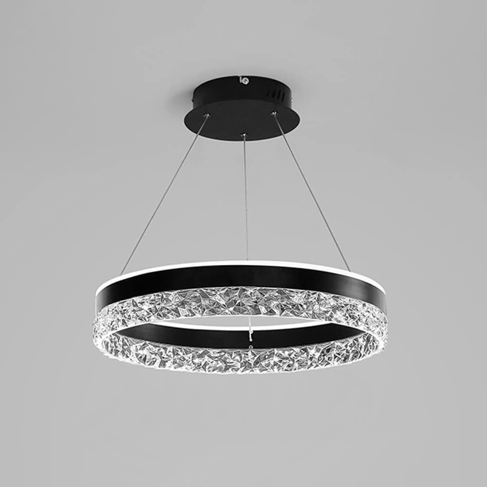 Round crystal LED ring pendant light